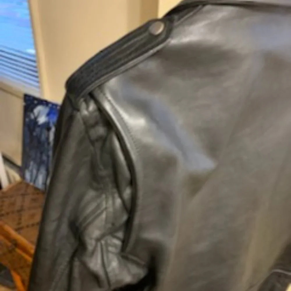 Vintage Moto Black Leather Jacket from The Antique Boutique